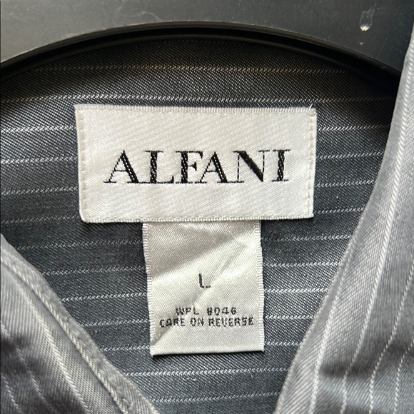 Dark Grey Striped Button-Up Shirt - Picture 5 of 7